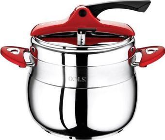 Oms 5080G Klasik Düdüklü Tencere 12 Litre Kırmızı
