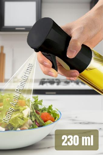 Tafce Püskürtmeli Sprey Yağdanlık Cam Şişe - Izgara Fritöz Salata Yağ Püskürtücü Siyah Beyaz