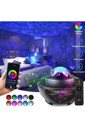 Tafce Starry Galaxy Projektör Bluetooth Hoparlör Ios&Androıd App Parti Yılbaşı Için Gece Lambası