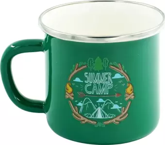 Orcamp Retro Emaye Kupa Bardak Yeşil Summer Camp 330 cc