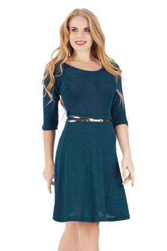 Sense Havuz Yaka Kloş Elbise | Elb32173 Yesıl
