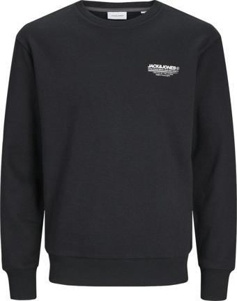 Jack & Jones Erkek Jjolıve Bisiklet Yaka Sweatshirt 12256831 Siyah