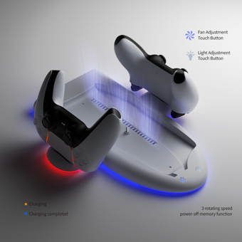 PS5 Slim Işıklı Rgb Fanlı Şarj Stand Dock