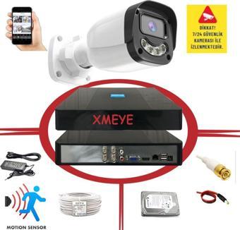 1 li Hareket Algılayan 5 MP Lens 4 Warm Led Gece Renkli Gösteren Güvenlik Kamerası Seti BS 2304W