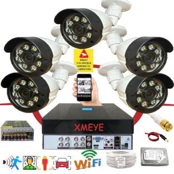 5 li Araç İnsan Yüz Tanımalı Hareket Algılayan 5 MP Lens 8 Warm Led Gece Renkli Kamera Seti 2308W