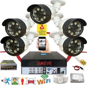 5 li Araç İnsan Yüz Tanımalı Hareket Algılayan 5 MP Lens 8 Warm Led Gece Renkli Kamera Seti 2308W