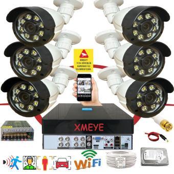 6 lı Araç İnsan Yüz Tanımalı Hareket Algılayan 5 MP Lens 8 Warm Led Gece Renkli Kamera Seti 2308W