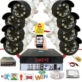 8 li Araç İnsan Yüz Tanımalı Hareket Algılayan 5 MP Lens 8 Warm Led Gece Renkli Kamera Seti 2308W