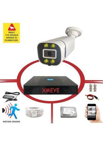 Bises 1 Kameralı Hareket Algılayan 5 MP Lens 4 Warm Led Gece Renkli Gösteren Güvenlik Kamerası Seti BS 604W