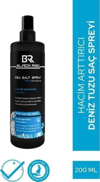 Black Red Sea Salt Spray Orta Tutuşlu Hacimlendirici Anti UV Deniz Tuzu Saç Spreyi 200 Ml