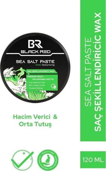 Black Red Sea Salt Paste Saç Şekillendirici Mat Doğal Görünüm Orta Sertlik Wax 120 Ml