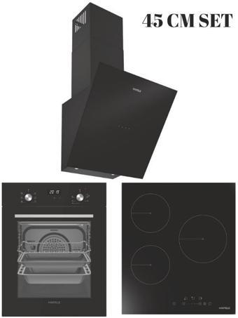45 CM Siyah Ankastre Set (Lumino Ocak/Vega Fırın/Vega Davlumbaz)