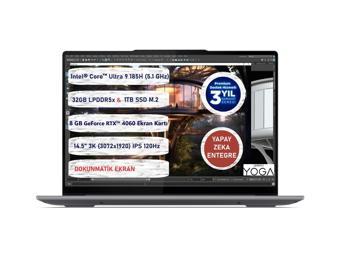 Lenovo Yoga Pro 7 14IMH9 Intel® Core™ Ultra 9 185H 32GB 1tb SSD 8gb RTX4060 14,5" Freedos Dokunmatik Taşınabilir Bilgisayar