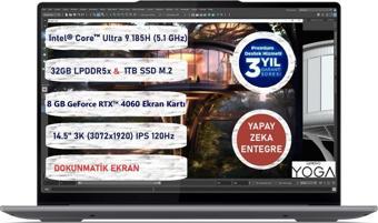 Lenovo Yoga Pro 7 14IMH9 Intel® Core™ Ultra 9 185H 32GB 1tb SSD 8gb RTX4060 14,5" Freedos Dokunmatik Taşınabilir Bilgisayar