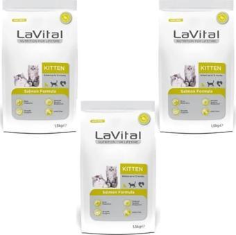 Lavital Somon Balıklı Yavru Kedi Maması 1,5 Kg*3 Adet