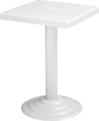 Omnipazar MT-GF402A Beyaz Testa Bahçe Balkon Sehpa 45x45 cm
