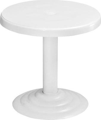 Omnipazar MT-GF401 Beyaz Spark Bahçe Balkon Kısa Sehpa Ø50 Cm