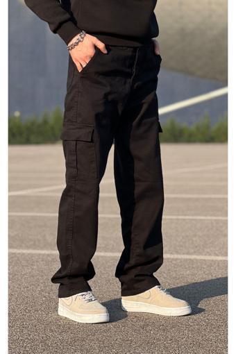 Wamoss Erkek Yeni Sezon Siyah Kargo Baggy Pantolon Skb 2024 Siyah 38