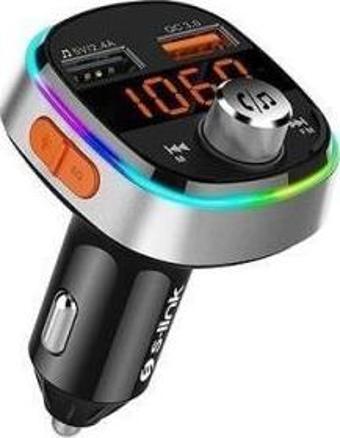 S-link SL-BT235 Bluetooth V5.0 Led Ekran USB+TF Desteği Çift Usb QC3 H
