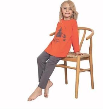 Donex Kız Çocuk Baskılı Uzun Kollu Pijama Takımı 518