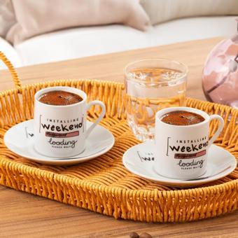 09 Porselen 12 Parça Türk Kahve Fincan Takımı 90ml