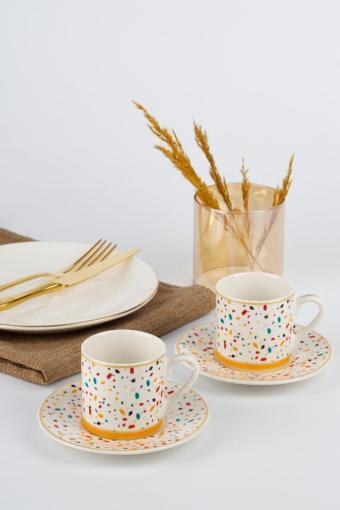 TE-028 Colorful 6lı Türk Kahvesi Fincan Takımı