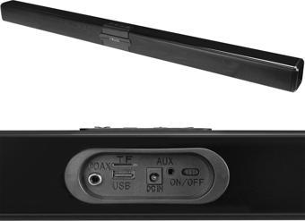 SİYAH 10WX2 12V/1.5A BT USB AUX TF KARTLI EV SİNEMA SOUNDBAR HOPARLÖR MD-SB101  GO506089MT-23814