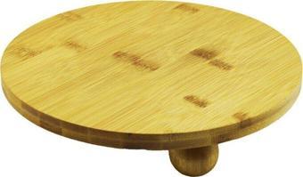 YUVARLAK 24.5CM 3 MİNİ TOP AYAKLI AHŞAP BAMBU SUNUM TEPSİSİ - MİNİ SOFRA  GO5060Gok222979