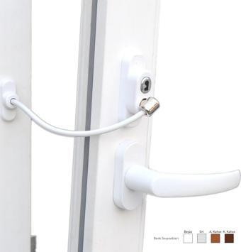 Anahtarlı Halatlı Pvc Kapı Pencere Emniyet Kilidi  GO50603862950