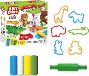 Art Craft Eğlenceli Hayvanlar Hamur Set 200 gr Funny Animals 4 Renk Hamur Seti