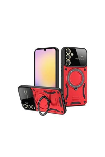 Anka Cep Telefonu Aksesuarları Samsung Galaxy A54 5G Kılıf Joy Lens Korumalı Standlı Şık Tasarım Kapak + Ekran Koruma