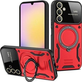 Anka Cep Telefonu Aksesuarları Samsung Galaxy A54 5G Kılıf Joy Lens Korumalı Standlı Şık Tasarım Kapak + Ekran Koruma