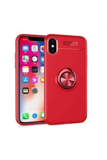 Anka Cep Telefonu Aksesuarları İphone Xs Max Kılıf Ravel Yüzüklü Silikon Kapak + Kablo Koruma + Ekran Koruma