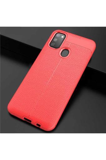 Anka Cep Telefonu Aksesuarları Samsung Galaxy M30S Kılıf Niss Deri Görünümlü Silikon Kapak + Ekran Koruma