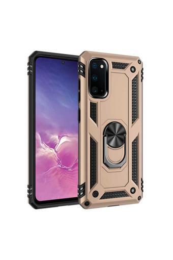 Anka Cep Telefonu Aksesuarları Samsung Galaxy S20 Kılıf Vega Yüzüklü Standlı Tank Zırh Kapak + Ekran Koruma