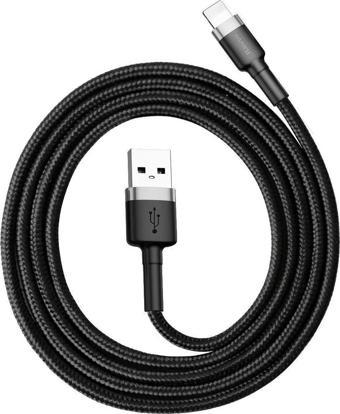Baseus CALKLF-BG1 Cafule 2.4 A Lightning 1 Metre Şarj Kablosu Gri