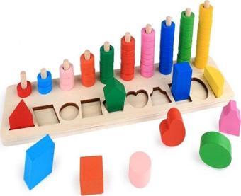 Okçu Tangram Hediyeli Eğitici Ahşap Logaritma Tahtası