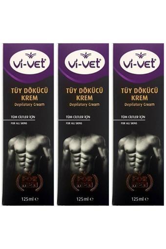 Vi-Vet Vivet Erkek Tüy Dökücü Krem Tüm Ciltler 125Ml X 3 Adet Vivet Formen