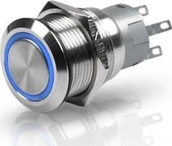 Hella Marine paslanmaz çelik, ledli switch Anlık Mavi 12V