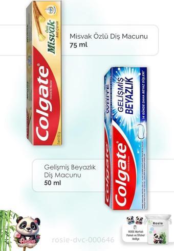 Colgate Misvak Özlü  75 ml, Gelişmiş Beyazlık 50 ml Diş Macunu ve ROSIE