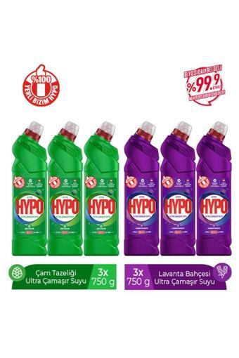 Hypo Ultra Çamaşır Suyu 3 Çam Ve 3 Lavanta 750 Gr X 6 Adet