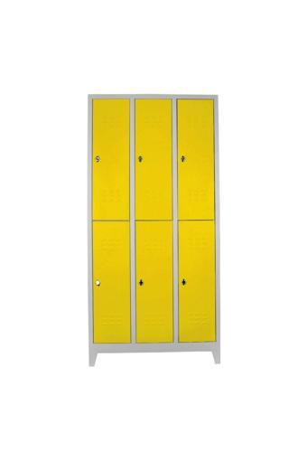 Jessan Ofis 6 Lı Standart Soyunma Dolabı Gri-sarı 117x200x40 cm
