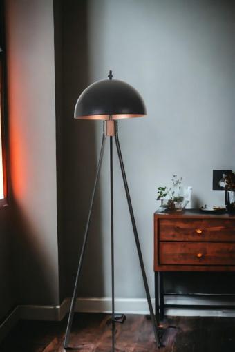 Lumexx Fısco Tripod Siyah Lambader Büyük Retro Başlıklı