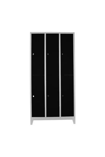 Jessan Ofis Standart Soyunma Dolabı Gri-siyah 117x200x40 cm