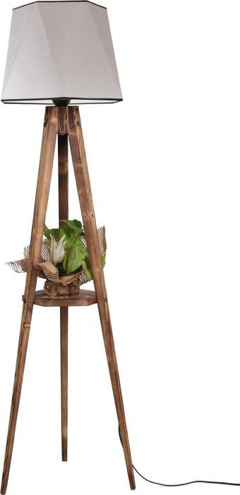 Lumexx Sehbalı Tripod Lambader Yanık Altıgen Açık Hasır Gri Abajurlu