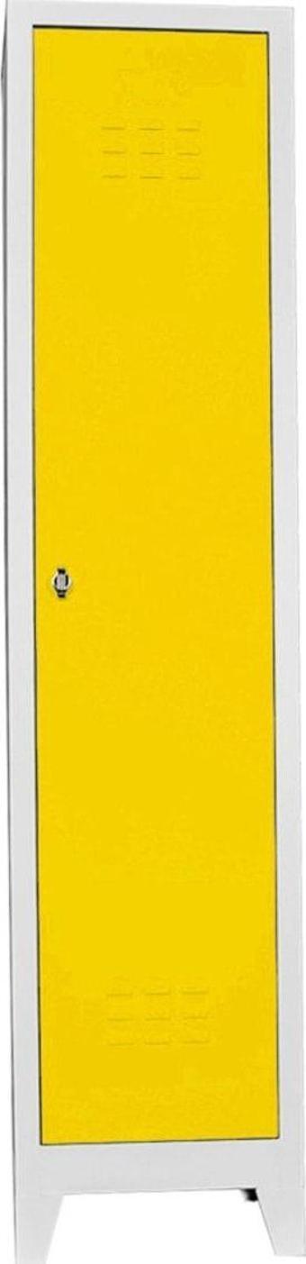 Jessan Ofis Tekli Soyunma Dolabı Gri-sarı 41x185x40 cm