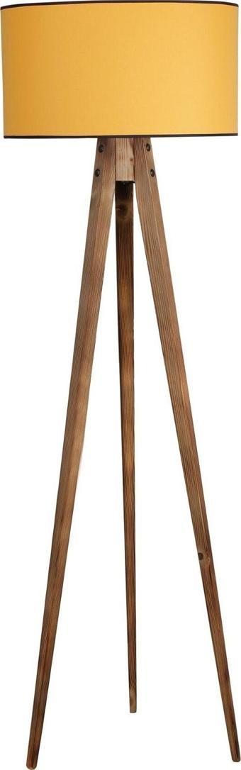 Lumexx Tripod Yanık Lambader Silindir Hardal Abajurlu