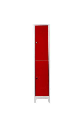 Jessan Ofis Tekli Yarım Kapılı Soyunma Dolabı Gri-kırmızı 41x200x40 cm