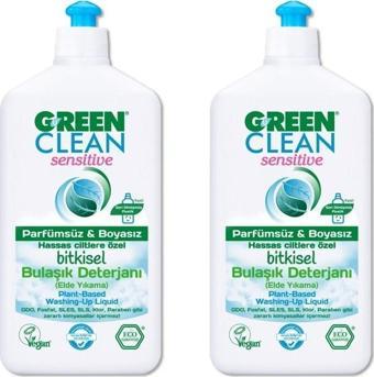 Green Clean Sensitive Bitkisel Bulaşık Deterjanı 500 ml x2 Adet