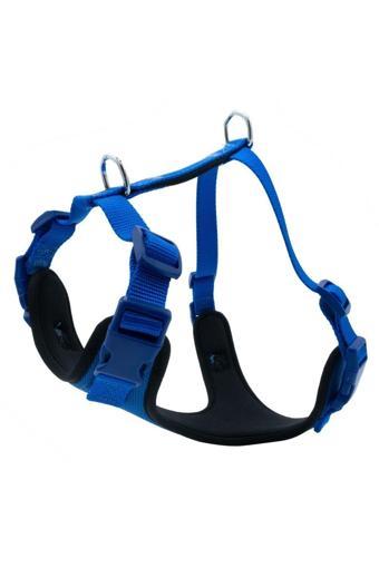 Doggie Petlove Havalı Dokumadan El Yapımı Köpek Göğüs Tasması M-2X55-65Cm - Blue